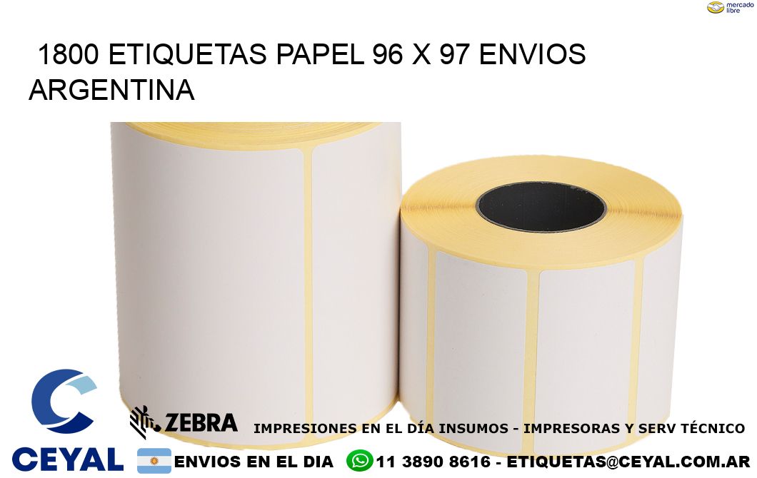 1800 ETIQUETAS PAPEL 96 x 97 ENVIOS ARGENTINA