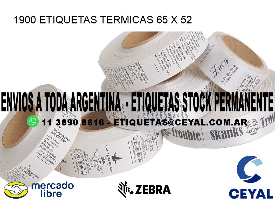 1900 ETIQUETAS TERMICAS 65 x 52