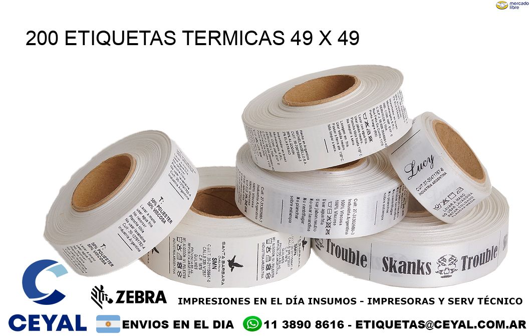 200 ETIQUETAS TERMICAS 49 x 49