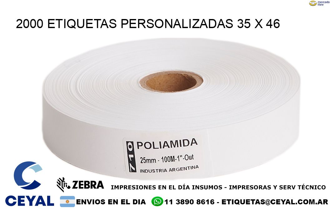 2000 ETIQUETAS PERSONALIZADAS 35 x 46