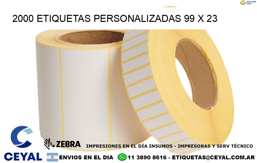 2000 ETIQUETAS PERSONALIZADAS 99 x 23