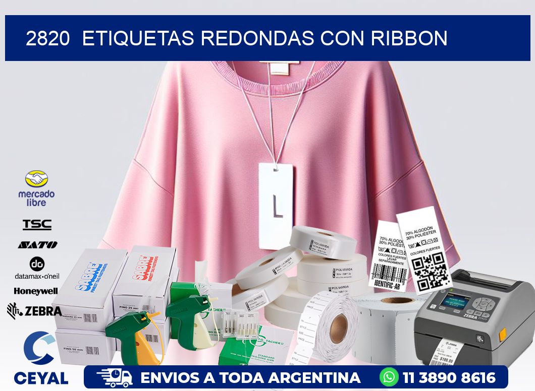 2820 ETIQUETAS REDONDAS CON RIBBON