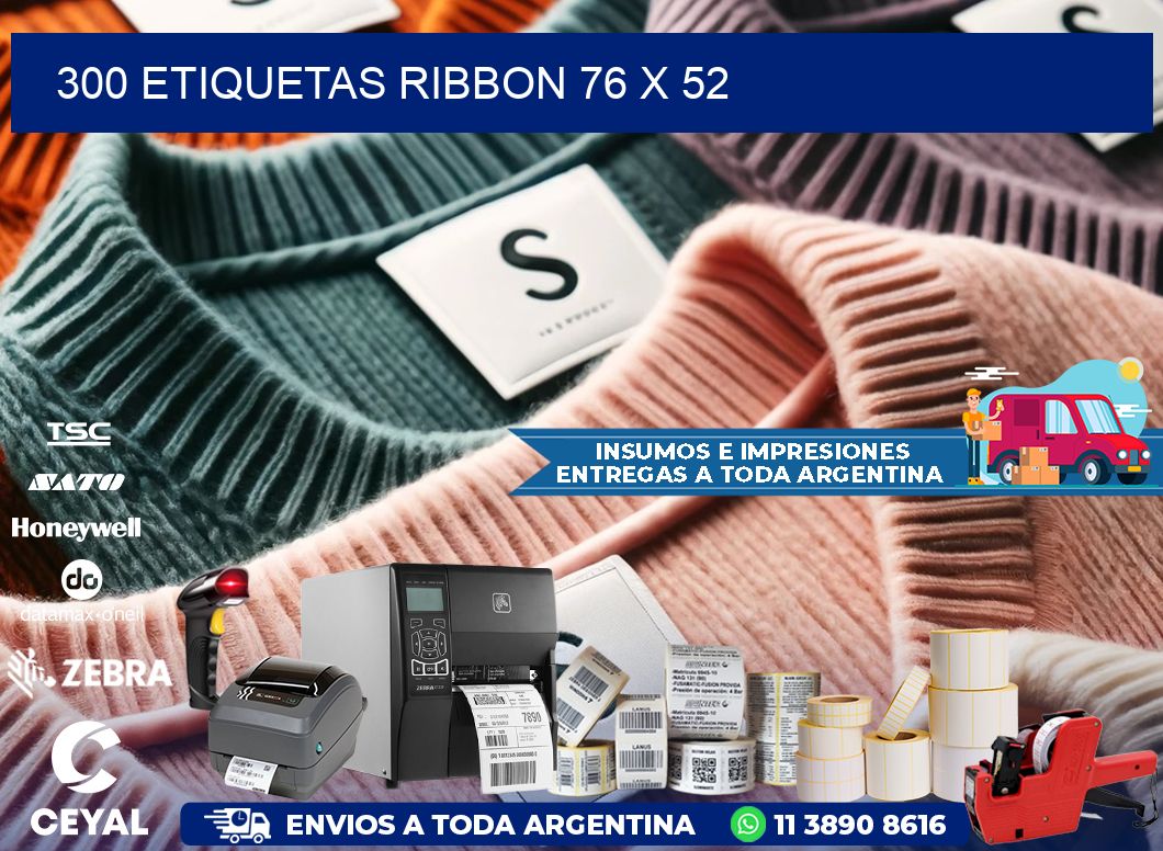 300 ETIQUETAS RIBBON 76 x 52