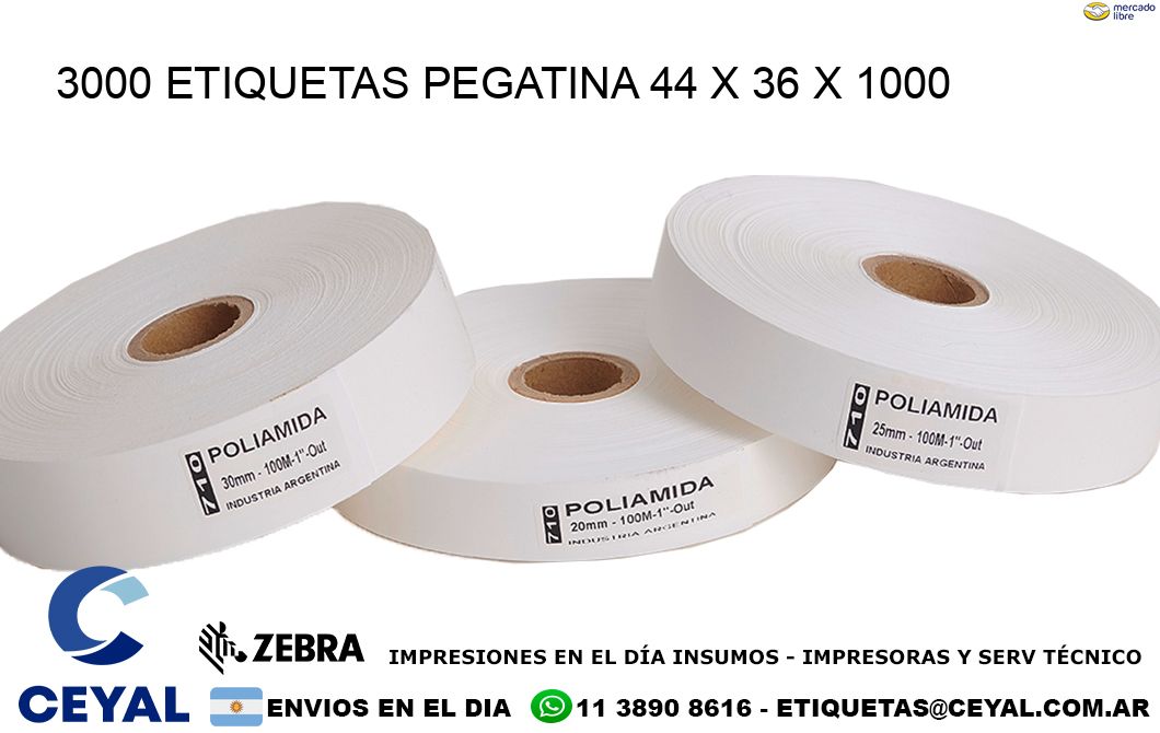 3000 ETIQUETAS PEGATINA 44 x 36 x 1000