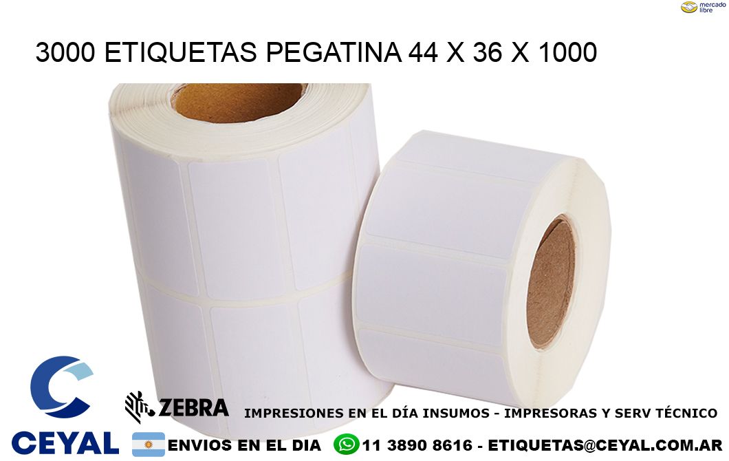 3000 ETIQUETAS PEGATINA 44 x 36 x 1000