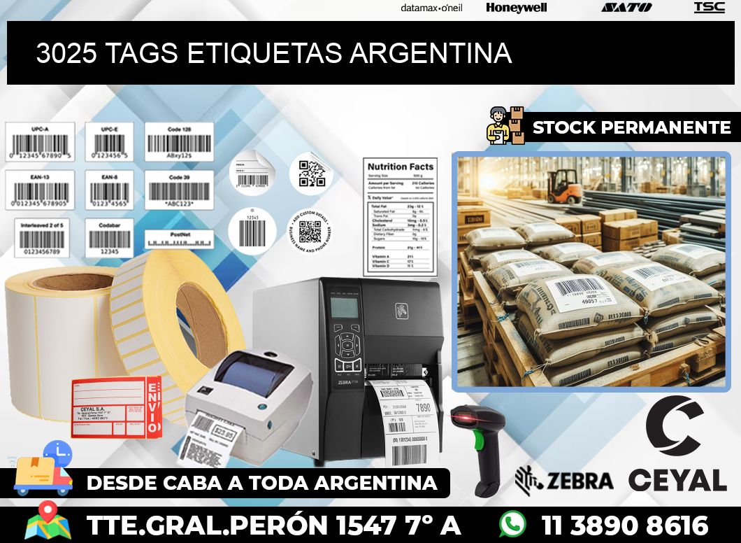3025 TAGS ETIQUETAS ARGENTINA