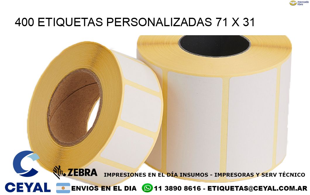 400 ETIQUETAS PERSONALIZADAS 71 x 31