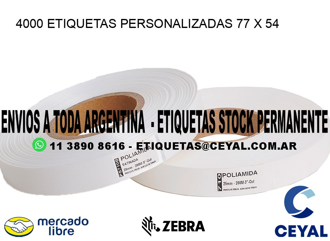 4000 ETIQUETAS PERSONALIZADAS 77 x 54