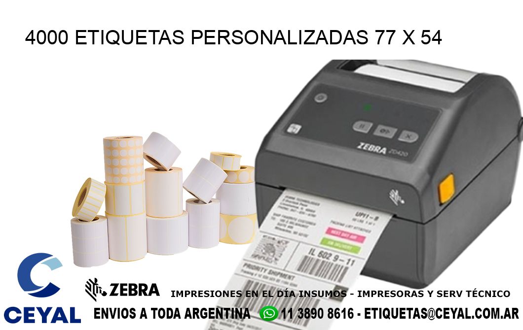 4000 ETIQUETAS PERSONALIZADAS 77 x 54