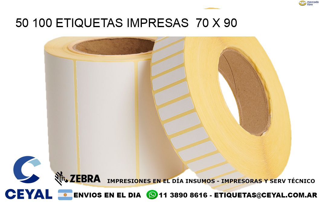 50 100 ETIQUETAS IMPRESAS  70 x 90