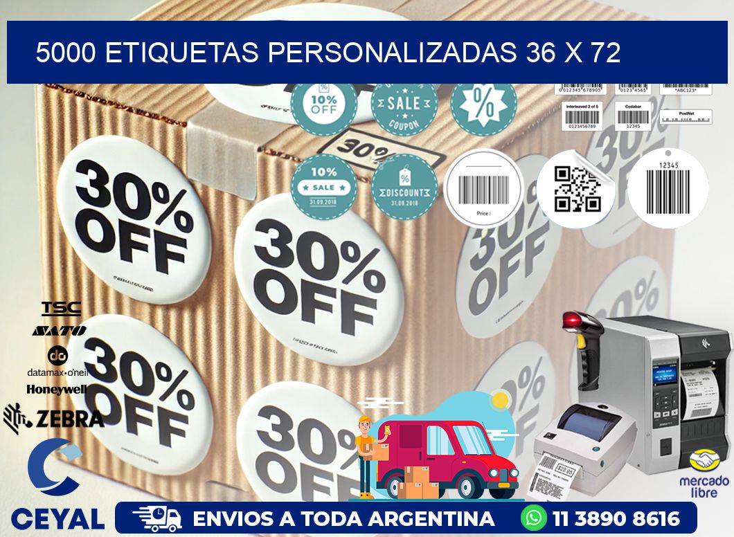 5000 ETIQUETAS PERSONALIZADAS 36 x 72