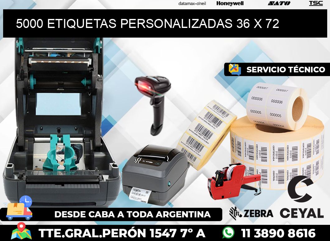 5000 ETIQUETAS PERSONALIZADAS 36 x 72