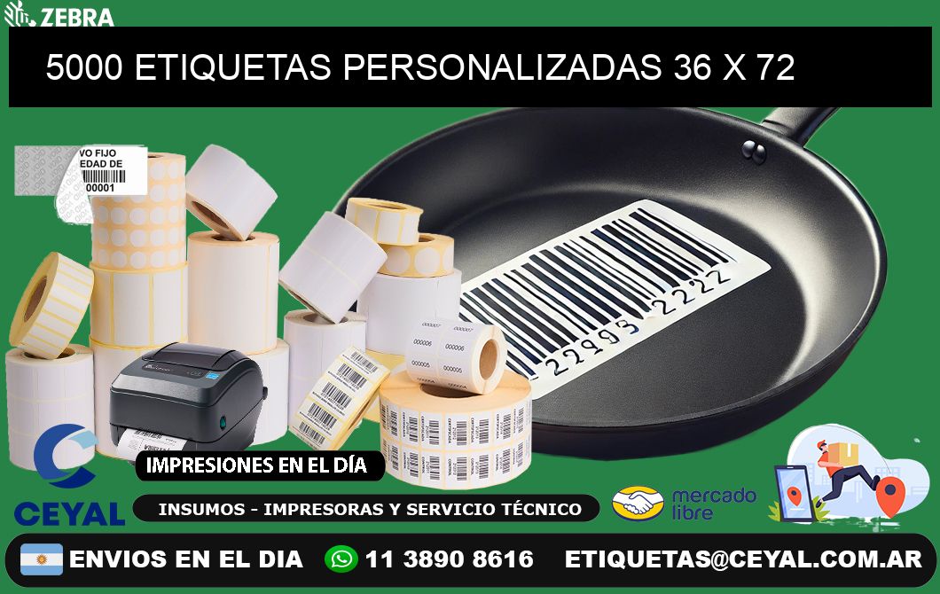 5000 ETIQUETAS PERSONALIZADAS 36 x 72