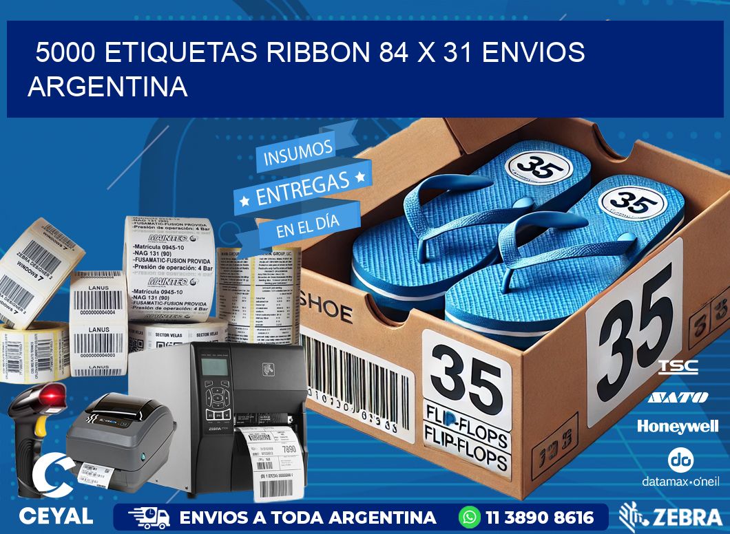 5000 ETIQUETAS RIBBON 84 x 31 ENVIOS ARGENTINA