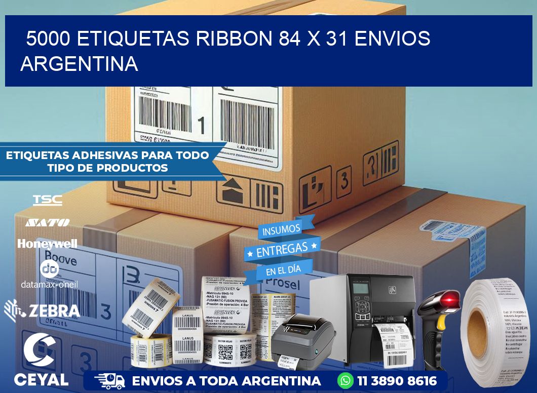 5000 ETIQUETAS RIBBON 84 x 31 ENVIOS ARGENTINA