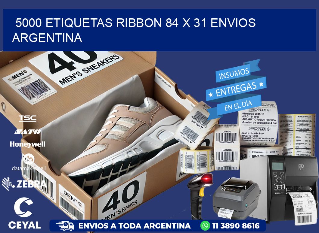 5000 ETIQUETAS RIBBON 84 x 31 ENVIOS ARGENTINA