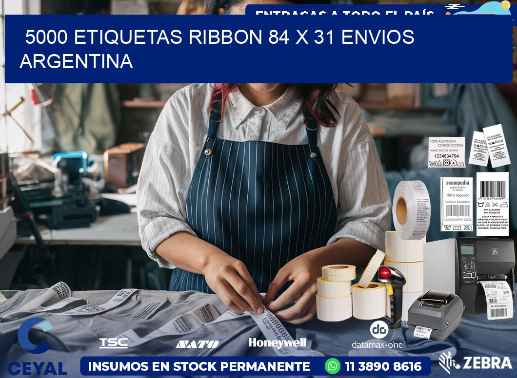 5000 ETIQUETAS RIBBON 84 x 31 ENVIOS ARGENTINA