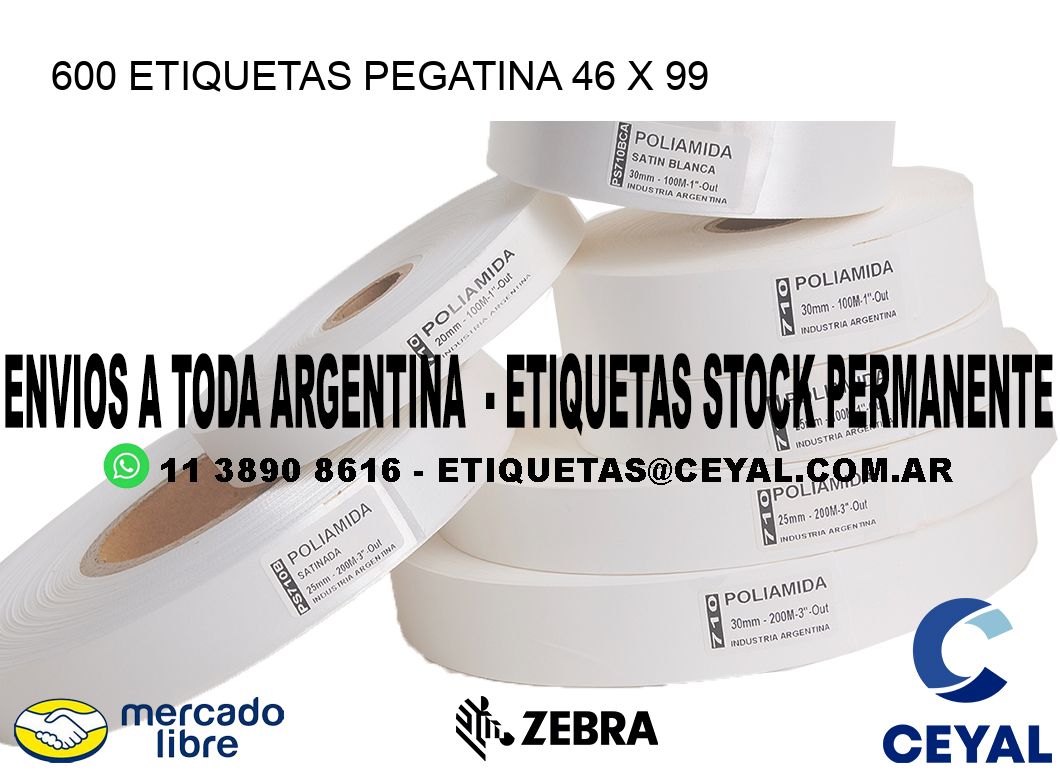 600 ETIQUETAS PEGATINA 46 x 99