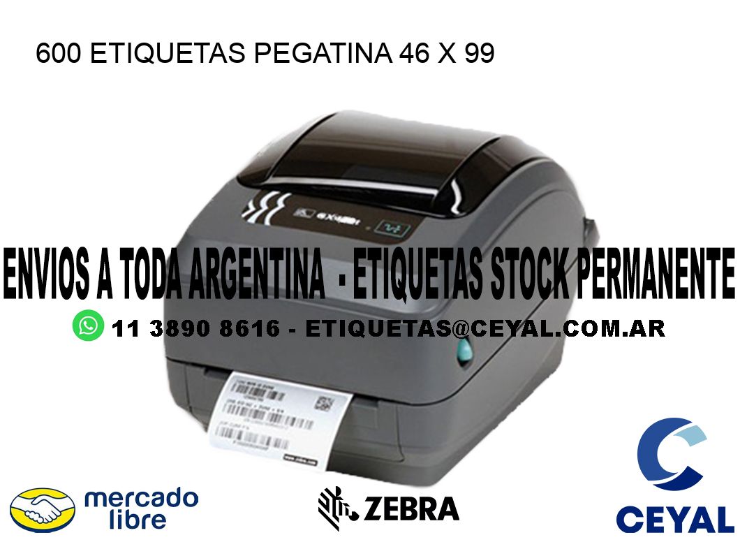 600 ETIQUETAS PEGATINA 46 x 99