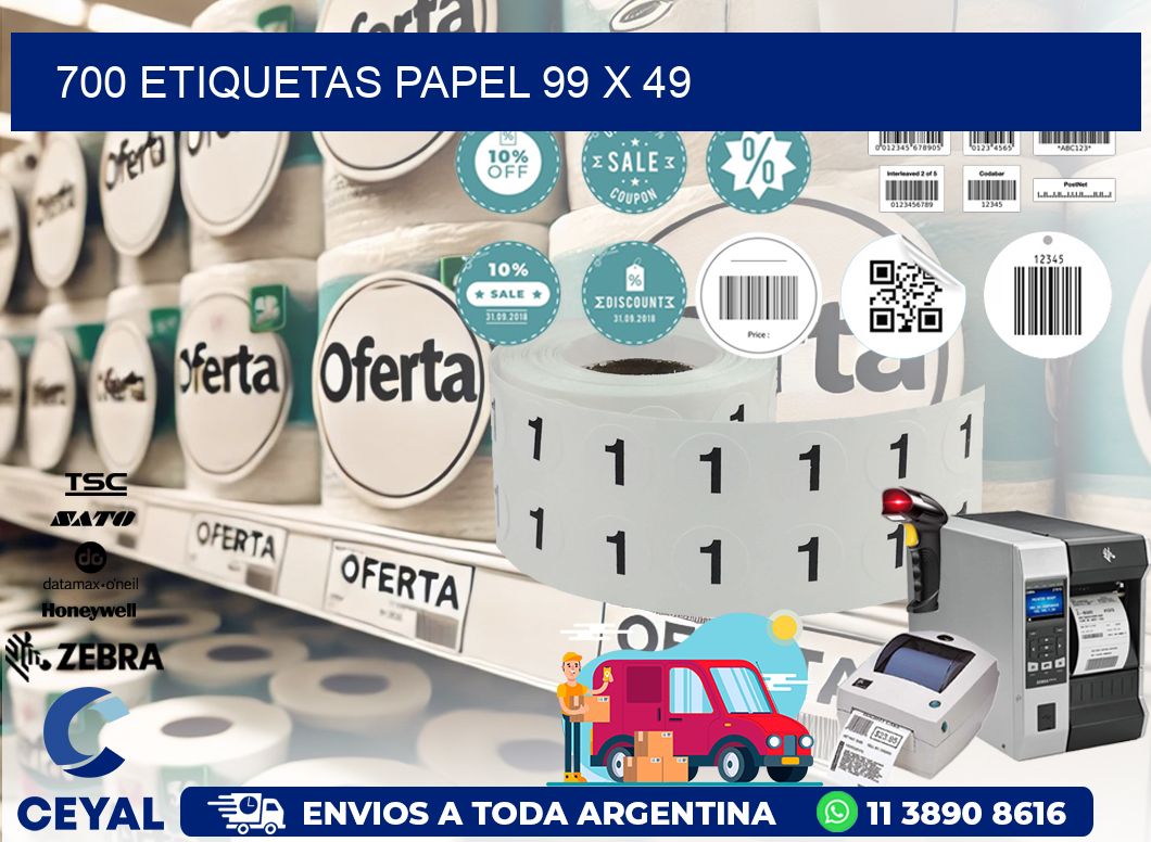 700 ETIQUETAS PAPEL 99 x 49