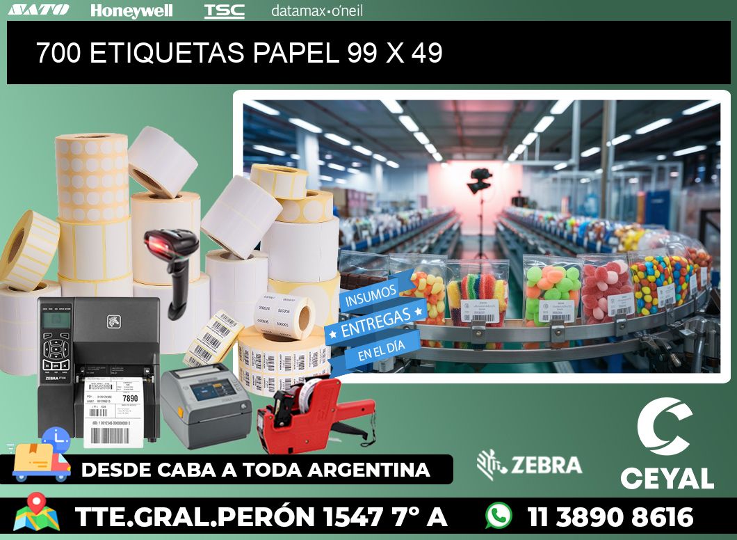 700 ETIQUETAS PAPEL 99 x 49