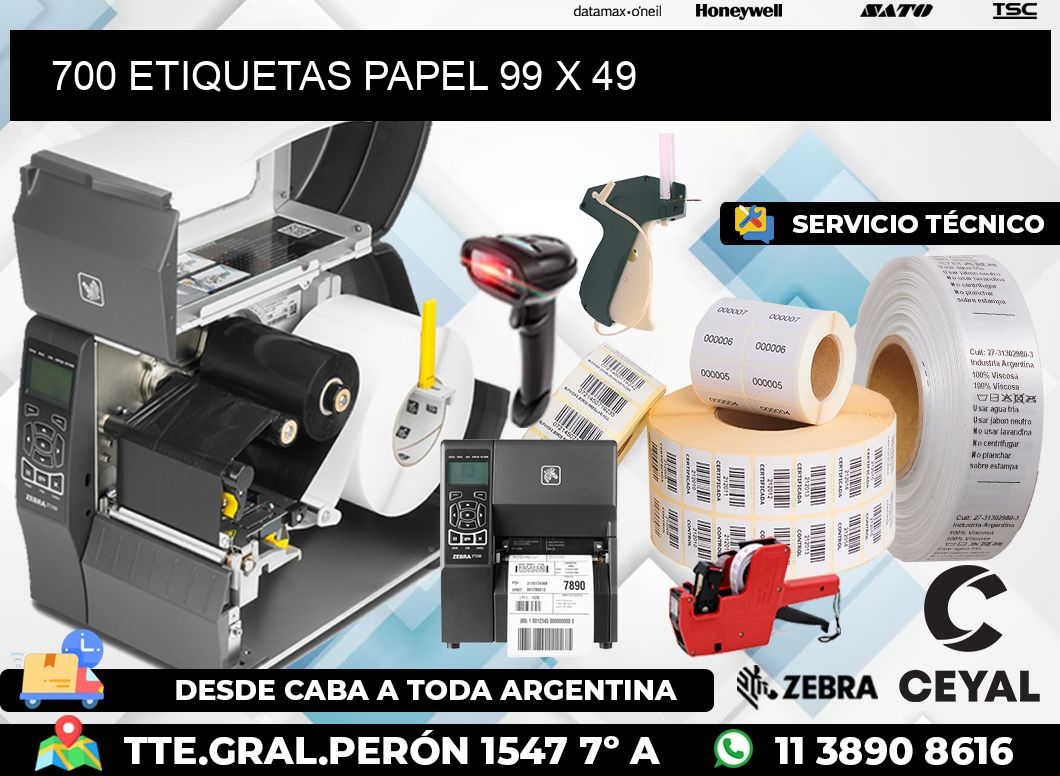 700 ETIQUETAS PAPEL 99 x 49