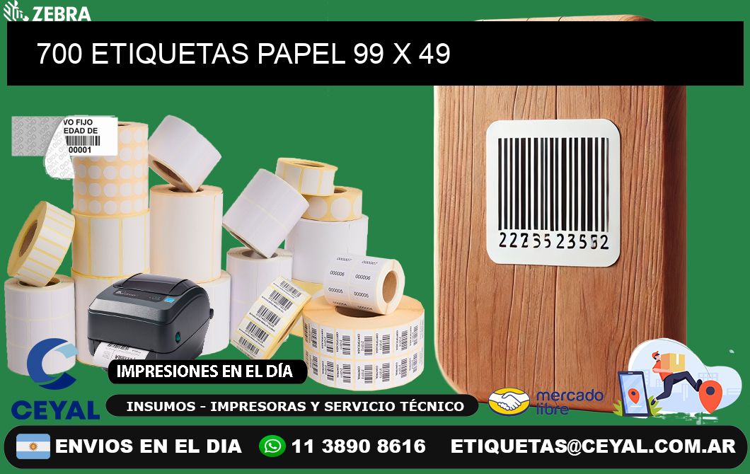 700 ETIQUETAS PAPEL 99 x 49