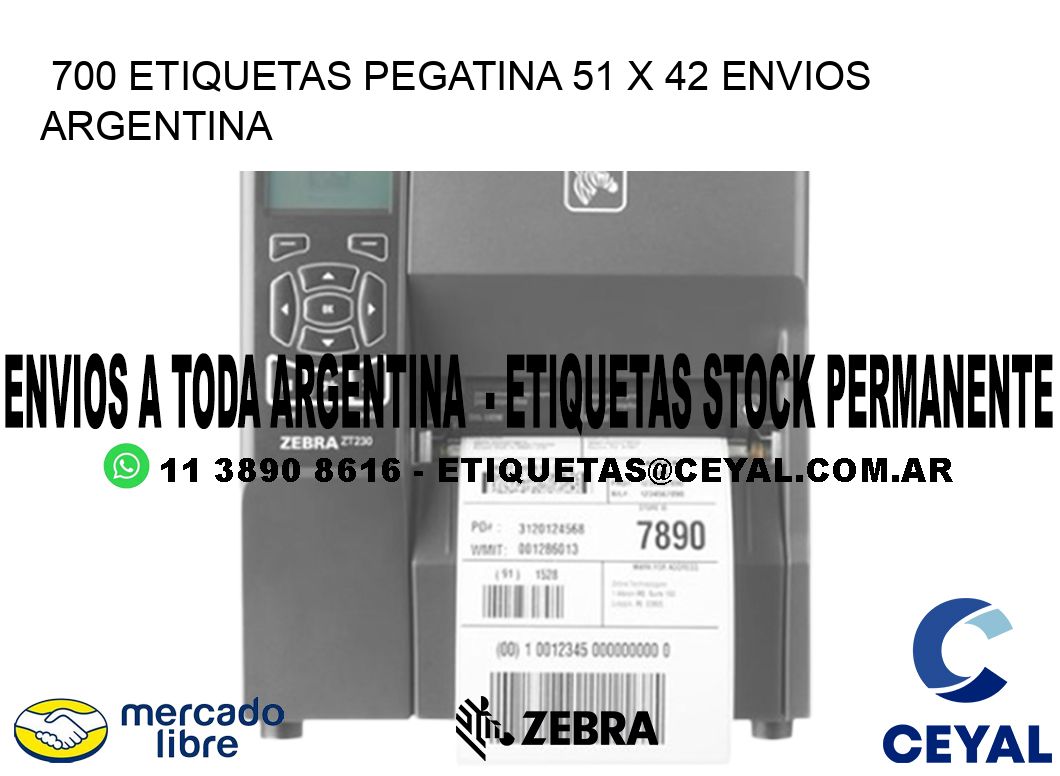 700 ETIQUETAS PEGATINA 51 x 42 ENVIOS ARGENTINA