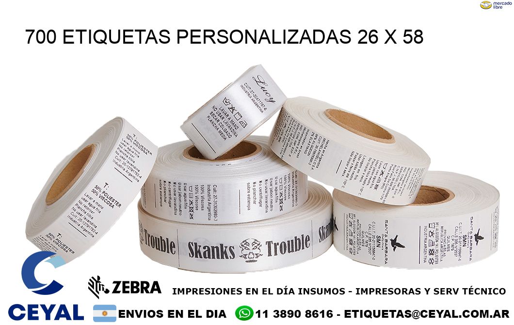 700 ETIQUETAS PERSONALIZADAS 26 x 58