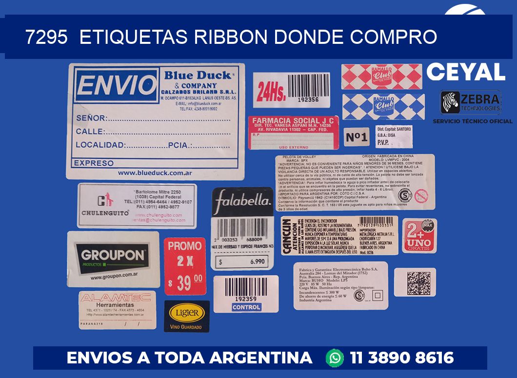 7295  ETIQUETAS RIBBON DONDE COMPRO