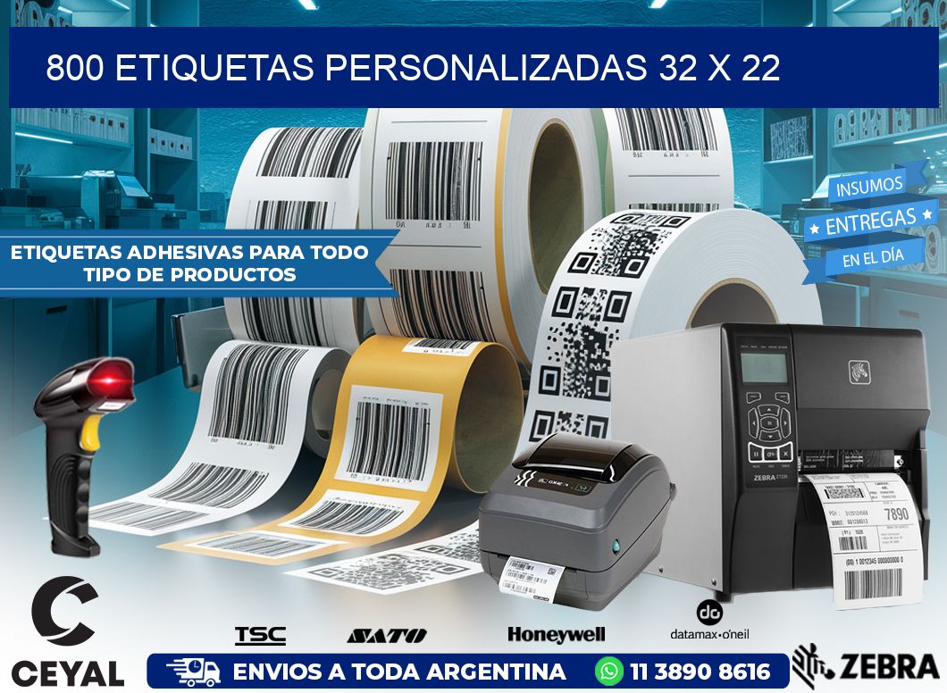 800 ETIQUETAS PERSONALIZADAS 32 x 22