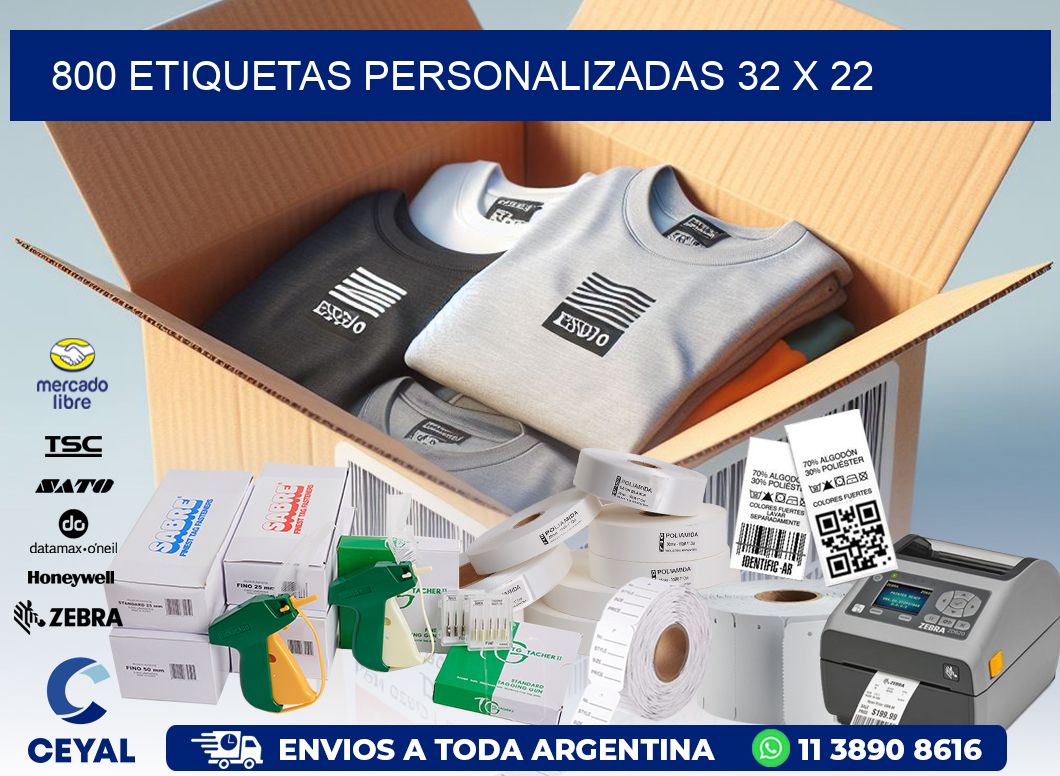 800 ETIQUETAS PERSONALIZADAS 32 x 22