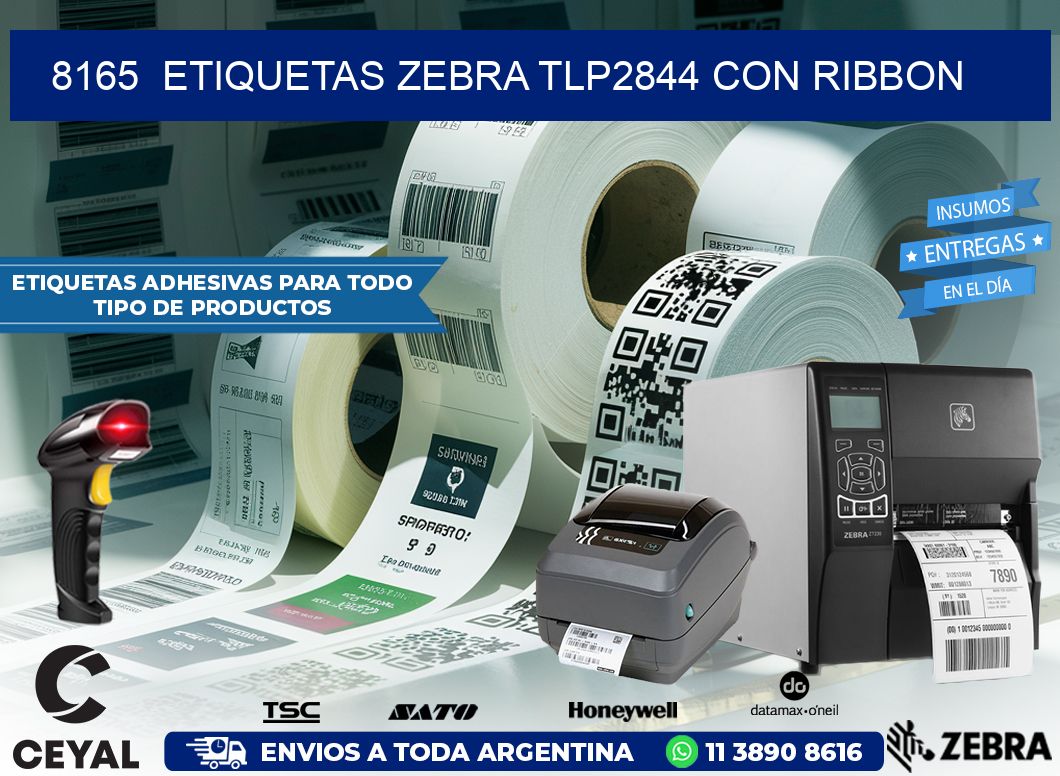 8165  ETIQUETAS ZEBRA TLP2844 CON RIBBON