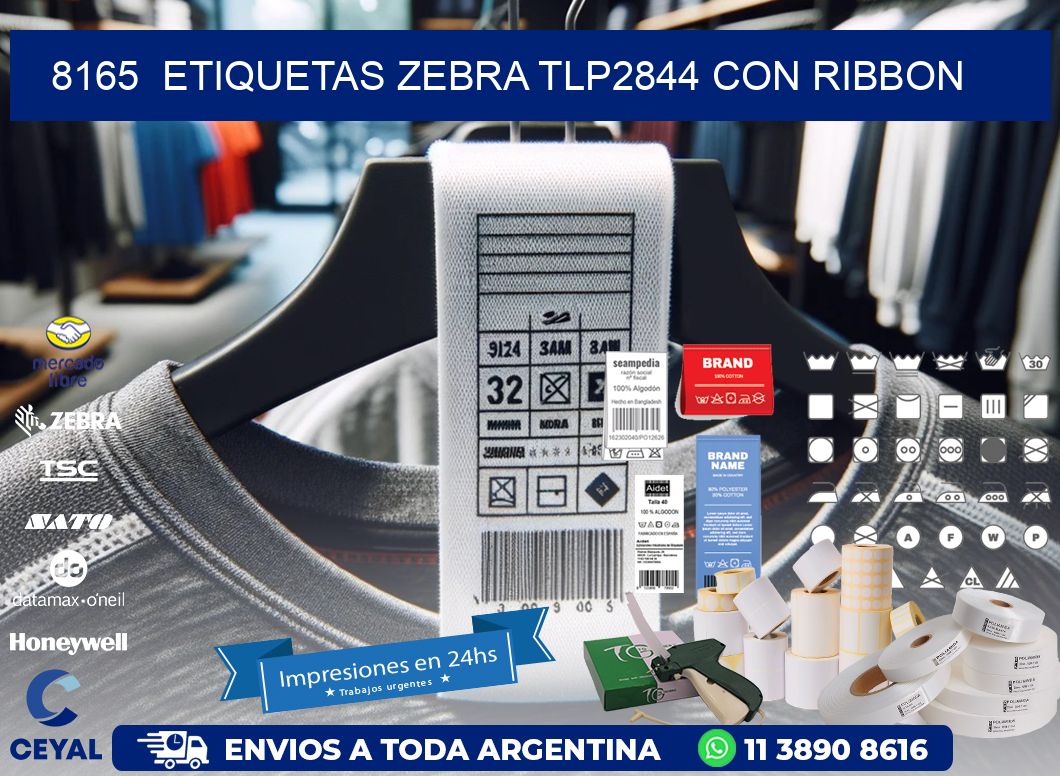 8165  ETIQUETAS ZEBRA TLP2844 CON RIBBON