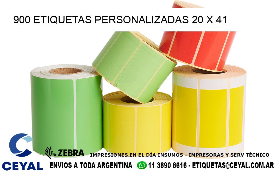 900 ETIQUETAS PERSONALIZADAS 20 x 41