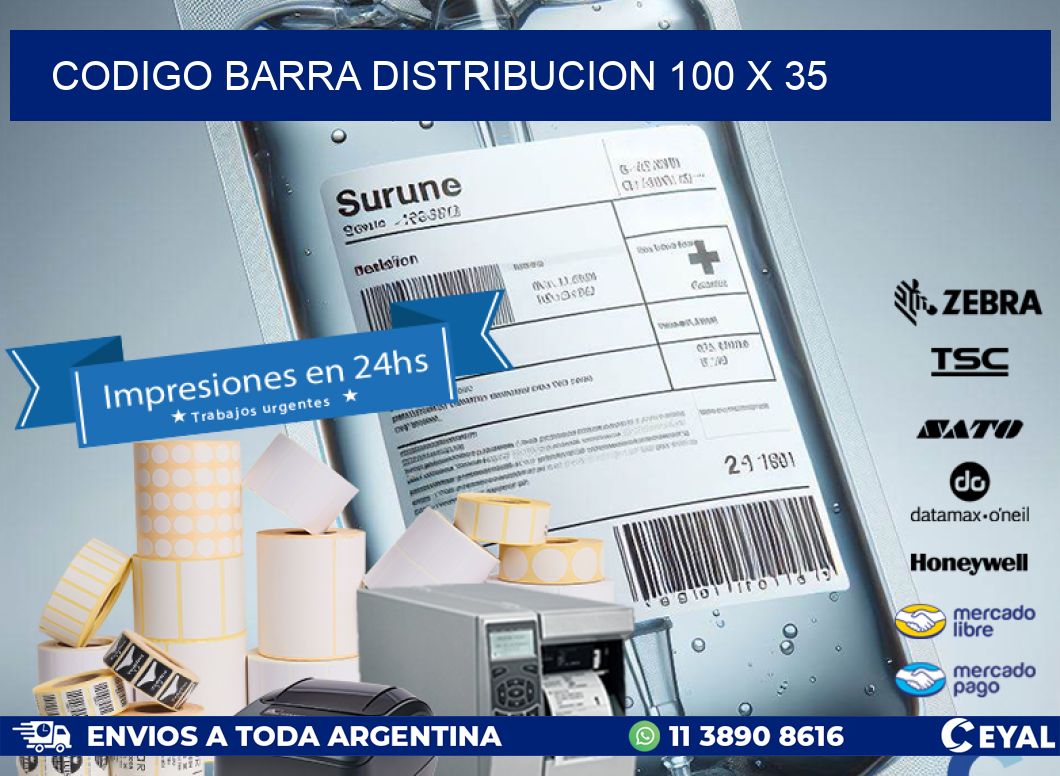 CODIGO BARRA DISTRIBUCION 100 x 35