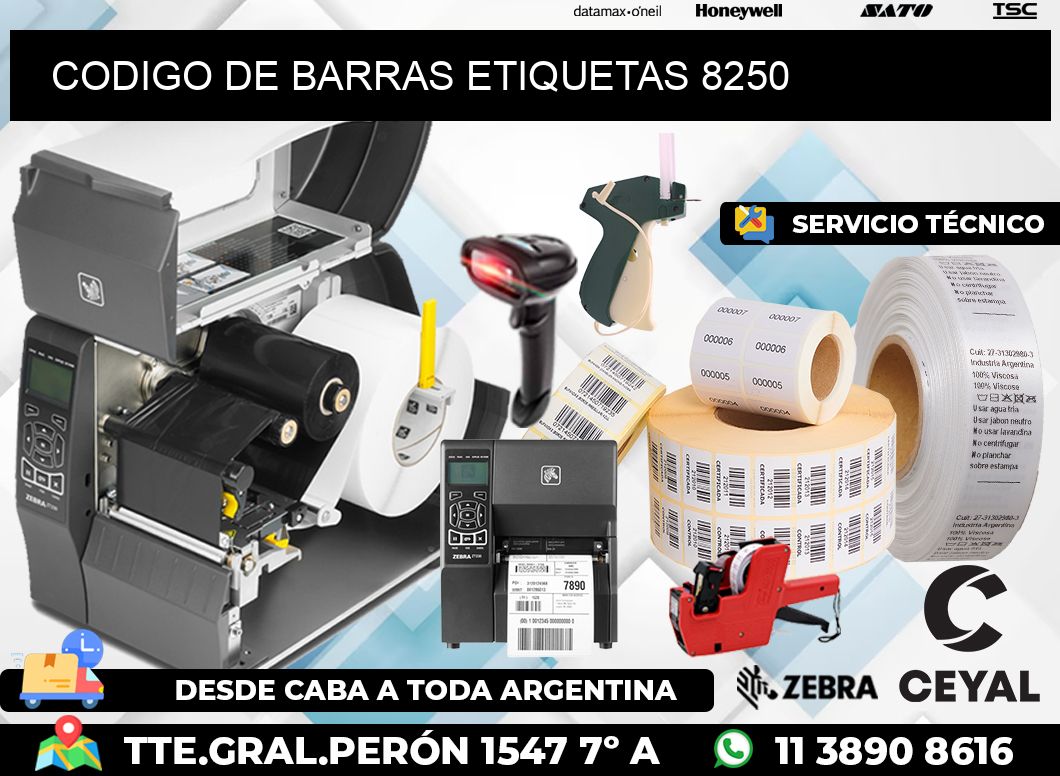 CODIGO DE BARRAS ETIQUETAS 8250