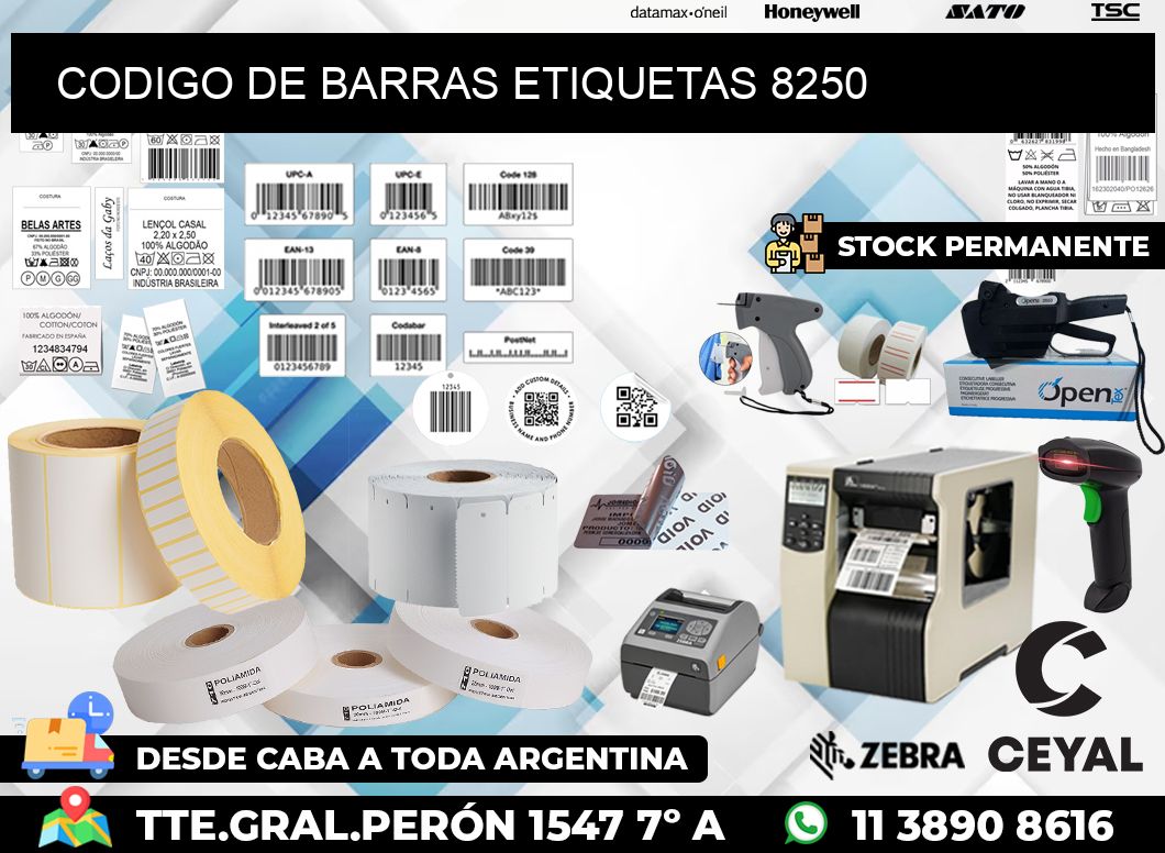 CODIGO DE BARRAS ETIQUETAS 8250