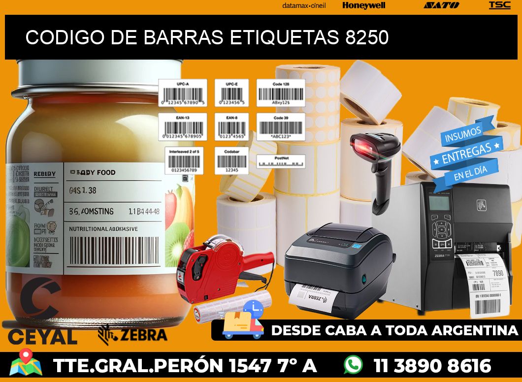 CODIGO DE BARRAS ETIQUETAS 8250