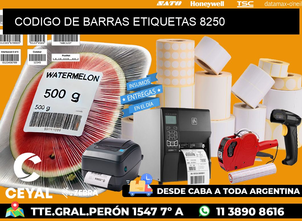 CODIGO DE BARRAS ETIQUETAS 8250