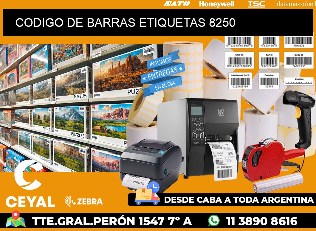 CODIGO DE BARRAS ETIQUETAS 8250