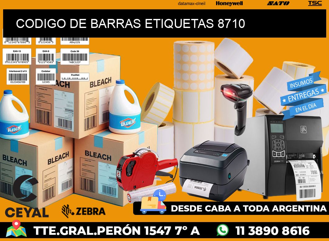 CODIGO DE BARRAS ETIQUETAS 8710