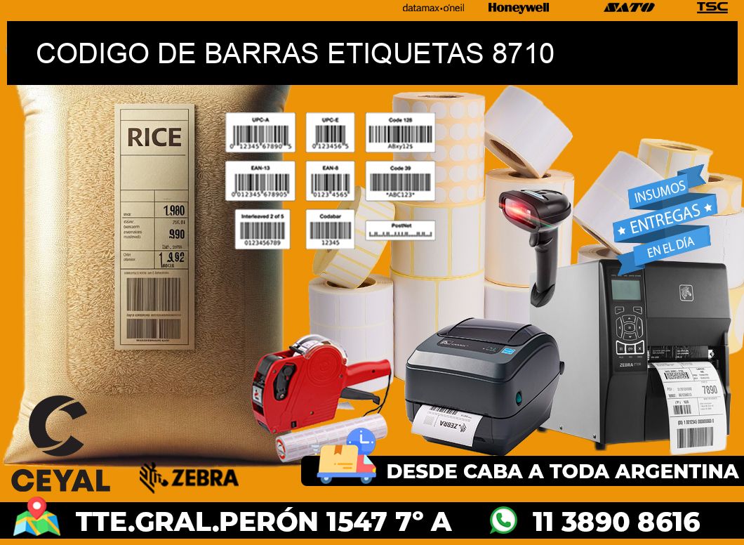 CODIGO DE BARRAS ETIQUETAS 8710