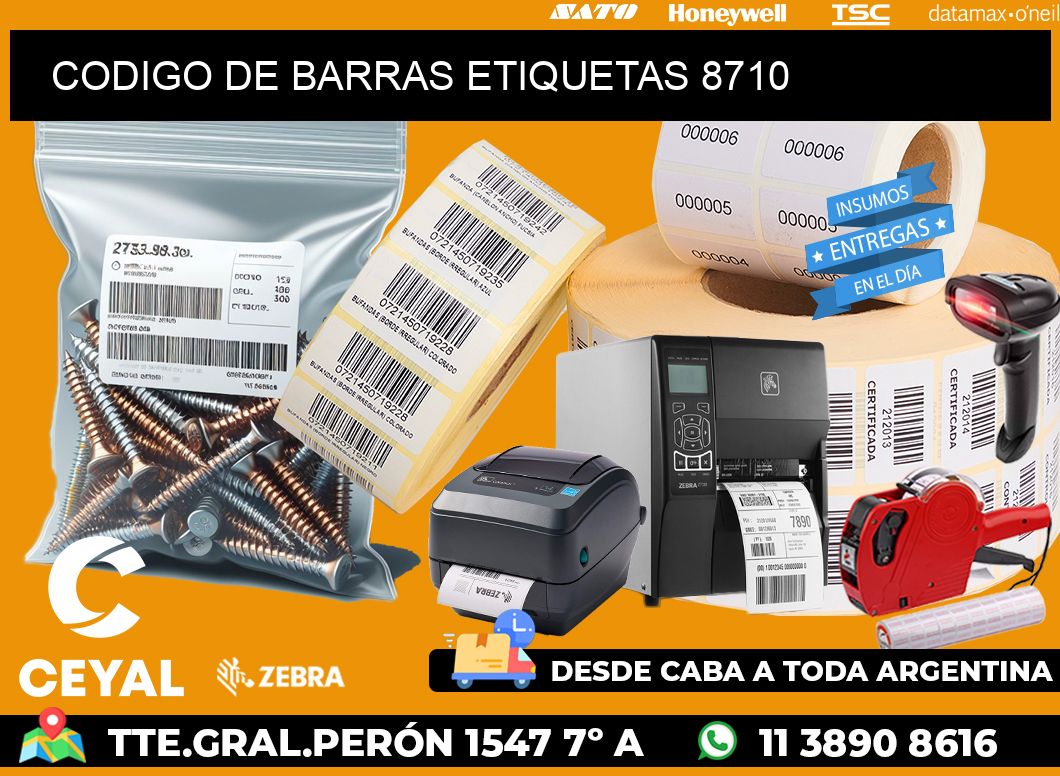 CODIGO DE BARRAS ETIQUETAS 8710