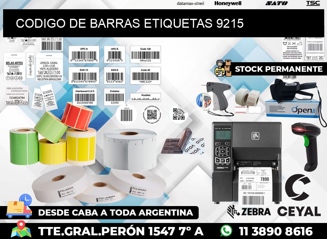 CODIGO DE BARRAS ETIQUETAS 9215