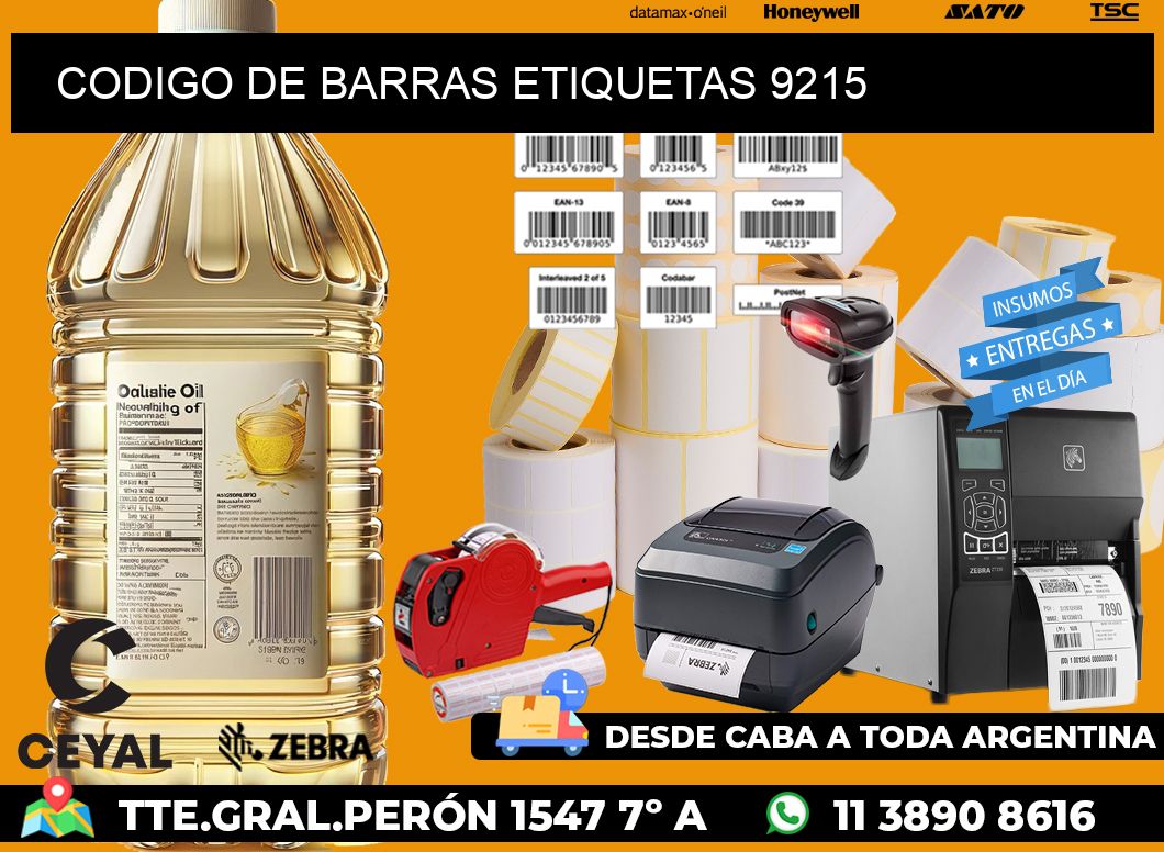 CODIGO DE BARRAS ETIQUETAS 9215