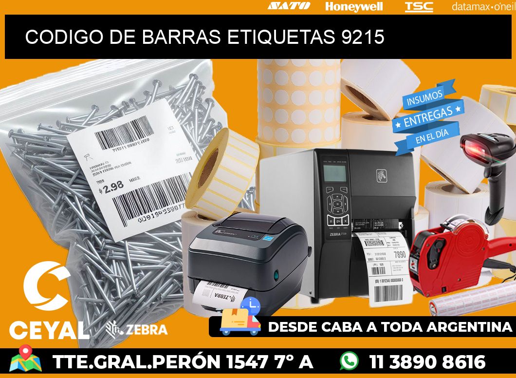 CODIGO DE BARRAS ETIQUETAS 9215