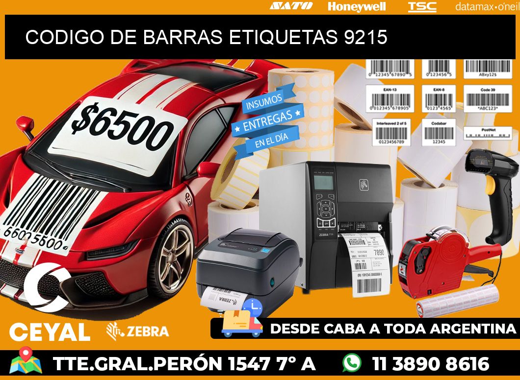 CODIGO DE BARRAS ETIQUETAS 9215