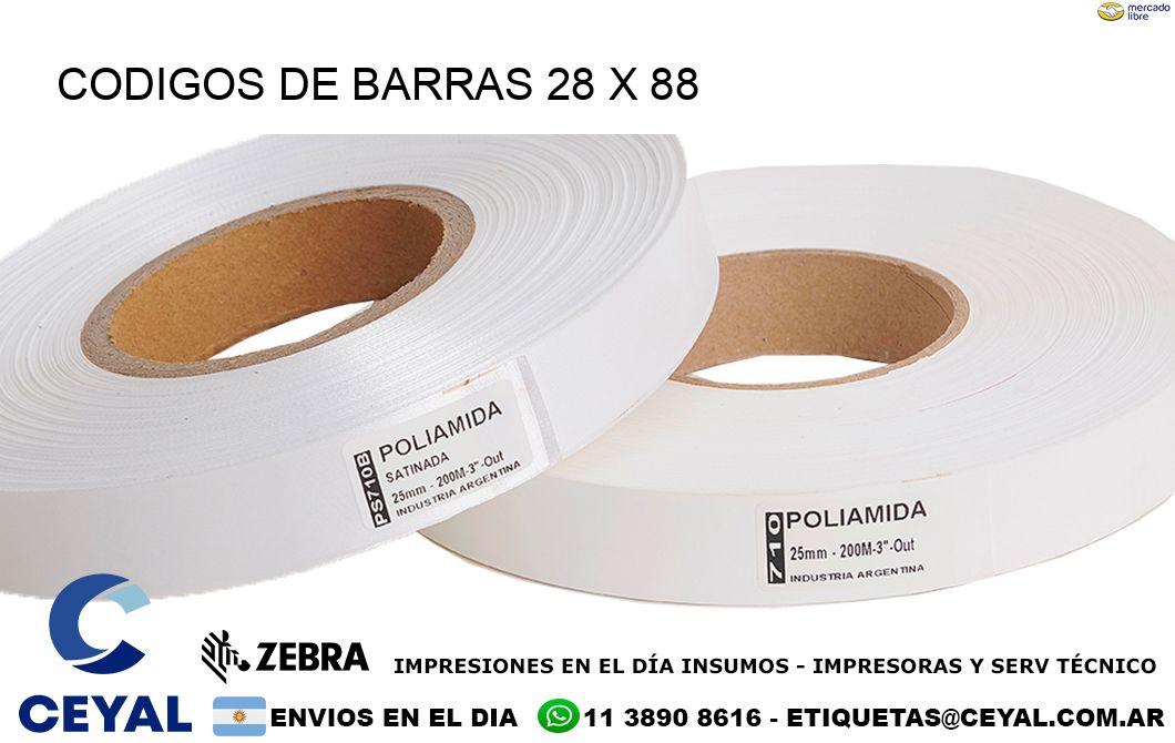 CODIGOS DE BARRAS 28 x 88