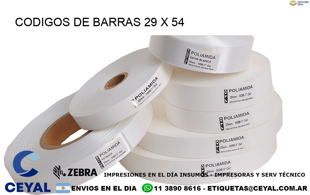 CODIGOS DE BARRAS 29 x 54